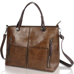 SOLD - Brown Leather Tote Bag